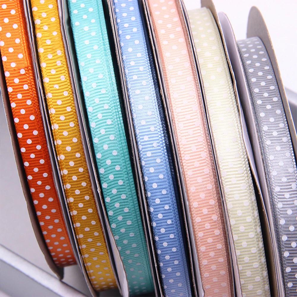 Rubans côtelés à pois, 5 Yards, pour emballage de cadeaux DIY, décoration de mariage, artisanat de p