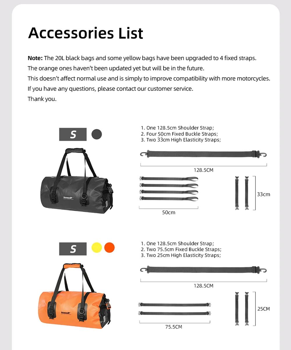 Rhinowalk 20L vélo sacoche étanche vtt vélo coffre sac arrière voyage porte-bagages Portable selle s