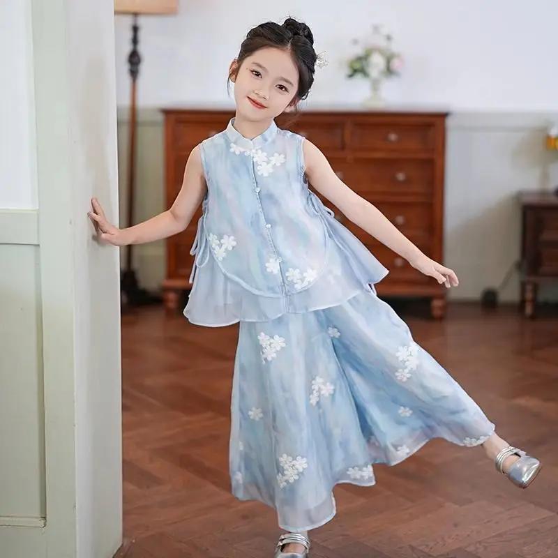 Ensembles de vêtements d'été pour bébés filles, tenues pour enfants, vêtements sans manches et panta