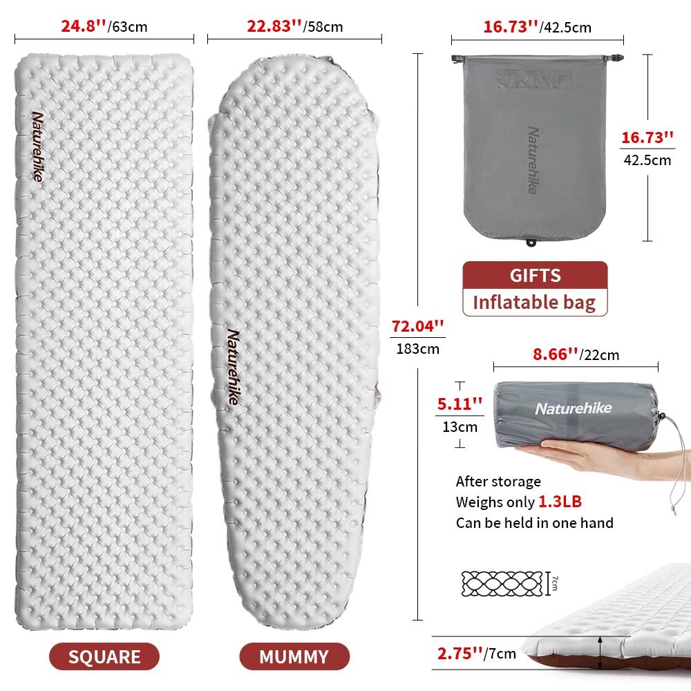 Naturehike – tapis d'air R Value 5.8, coussin de couchage d'extérieur ultraléger, matelas de Camping