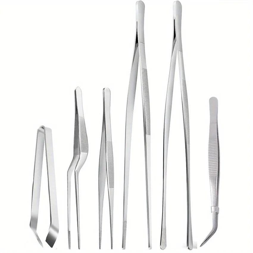 Ensemble de pincettes de cuisine en acier inoxydable, pincettes de Chef professionnelles, pincettes