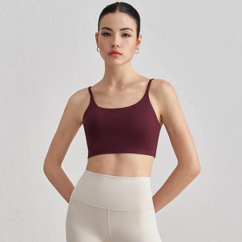 Soutien-gorge de sport dos nu pour femmes, haut d'entraînement, sangle fine, gilet de Yoga, soutien