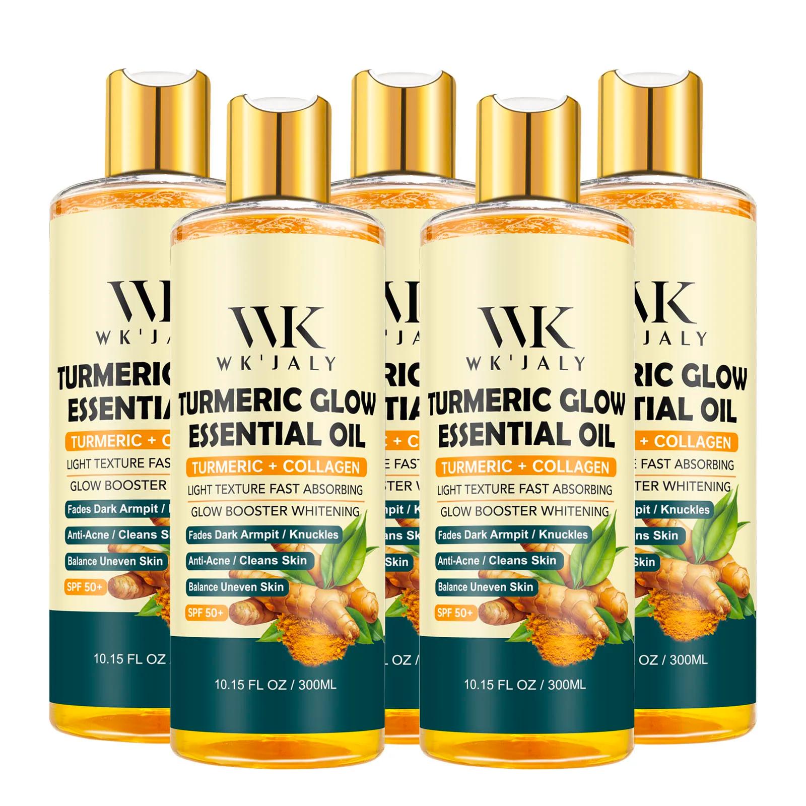WK JALY Huile essentielle pour le corps au lueur de curcuma, hydratante, blanchissante, estompe les