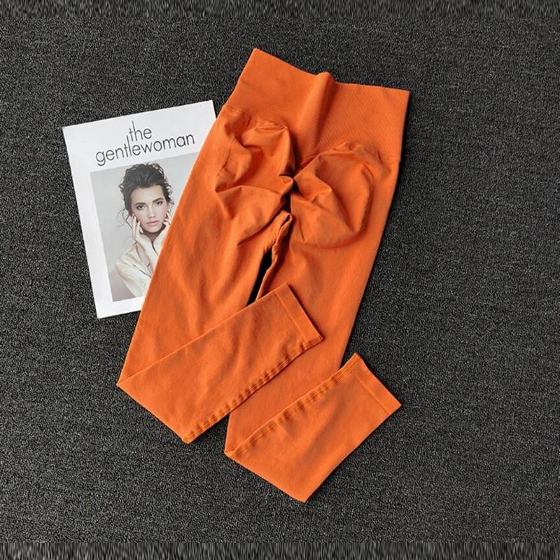 Leggings taille haute sans couture femme - Pantalon sport yoga course séchage rapide