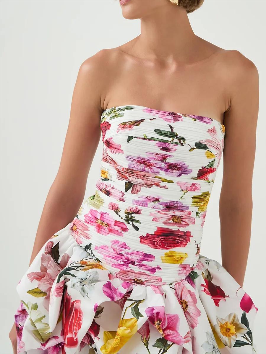 TWOTWINSTYLE – robe amincissante imprimée couleur pour femmes, sans bretelles, sans manches, taille