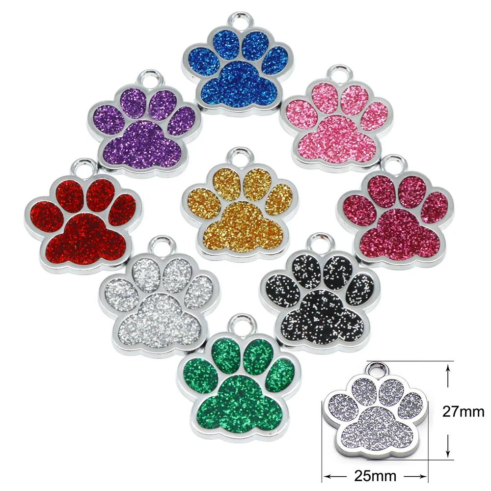 Étiquettes d'identification personnalisées en forme de patte pour chien et chat, accessoires de coll