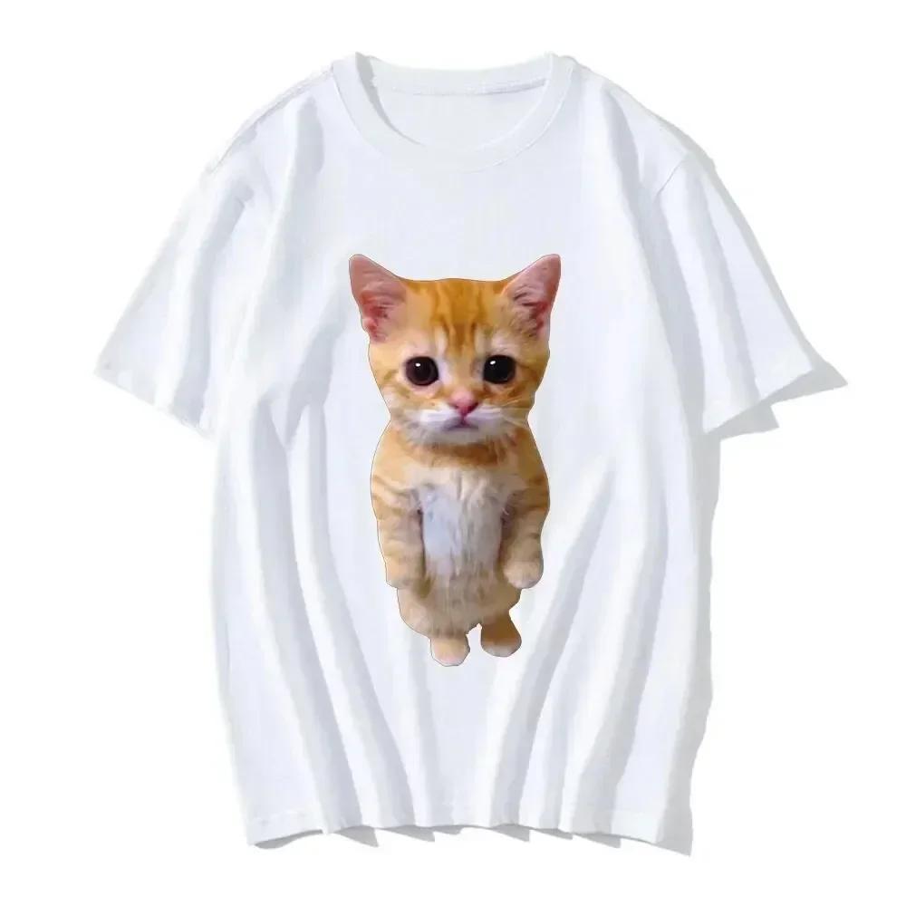 T-shirt imprimé chat 3D drôle pour femmes et hommes, vêtements de mode décontractés, chemises Haraju