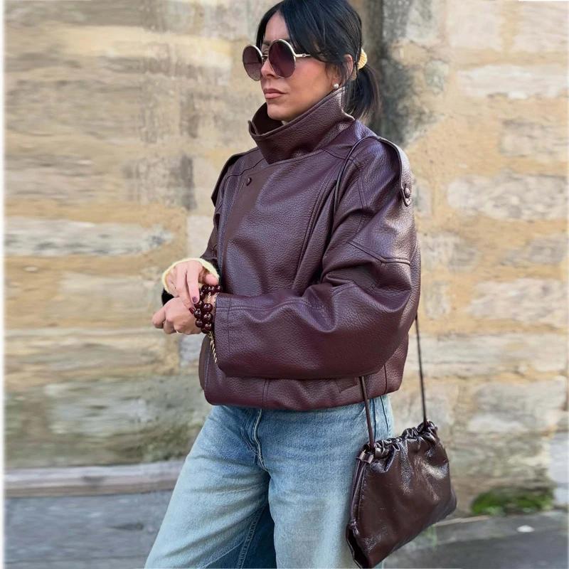 MUJER Faux cuir Bomber vestes pour femmes mode coupe-vent veste femme chaud hiver femmes manteau vêt