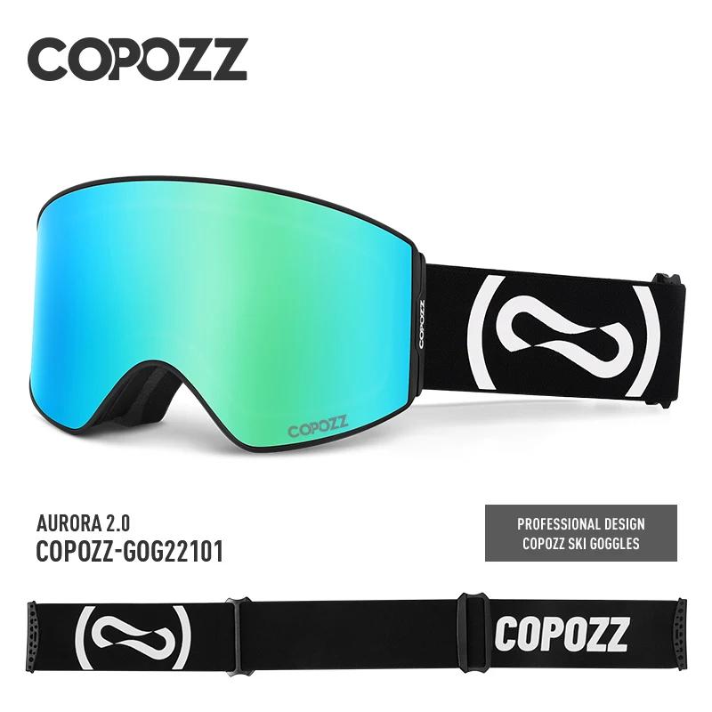 COPOZZ lunettes de Ski professionnelles magnétiques Protection UV400 lunettes de Ski Anti-buée pour