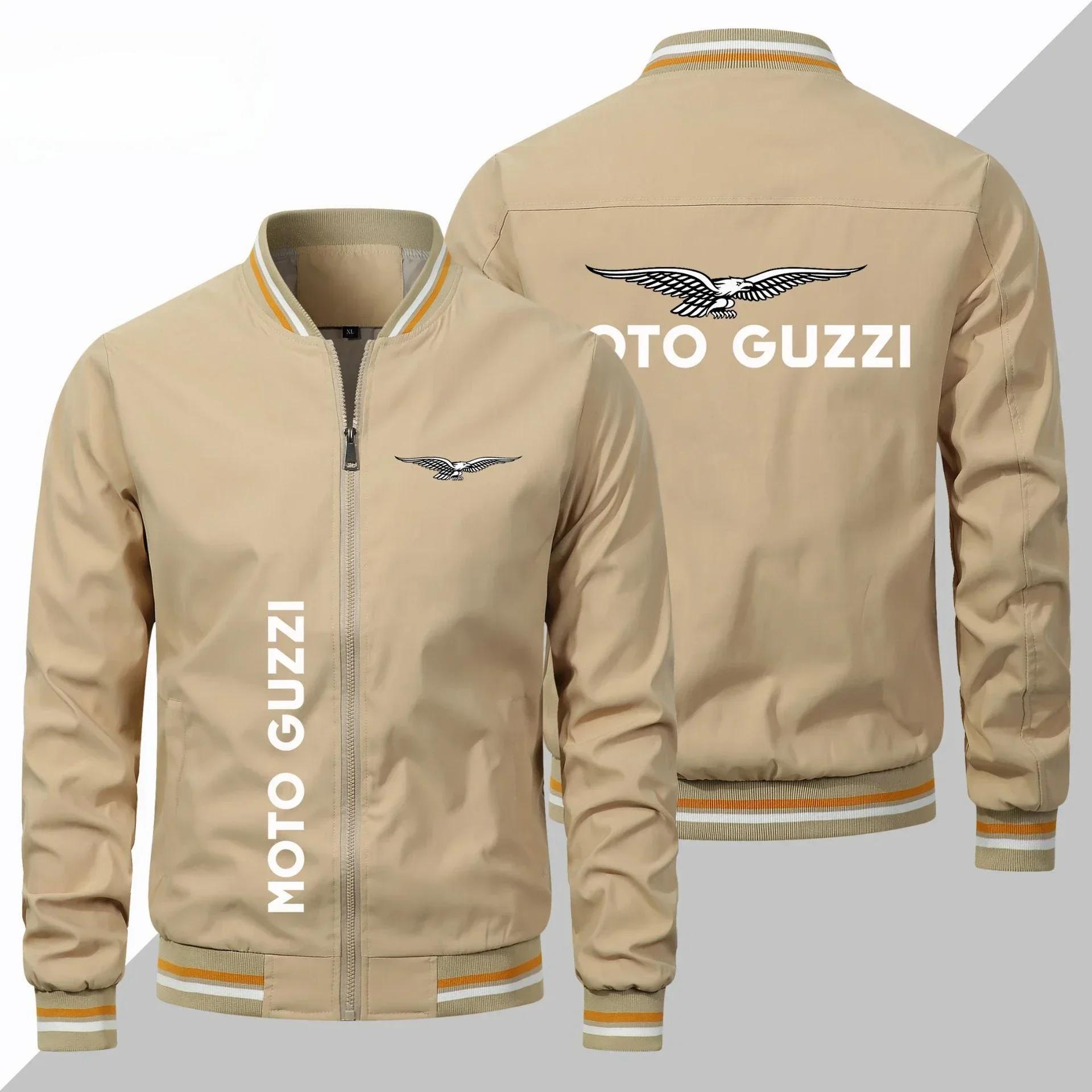 Printemps et automne nouveau MOTO-GUZZI moto logo fermeture éclair bombardier décontracté en plein a