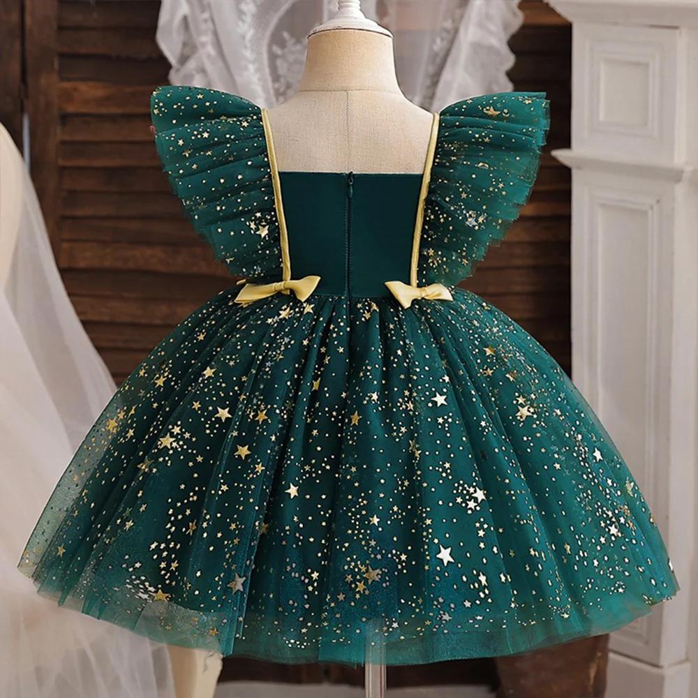 Robe de princesse Mickey Minnie Mouse pour filles, Tutu à paillettes, étoile, à volants, nœud, robe