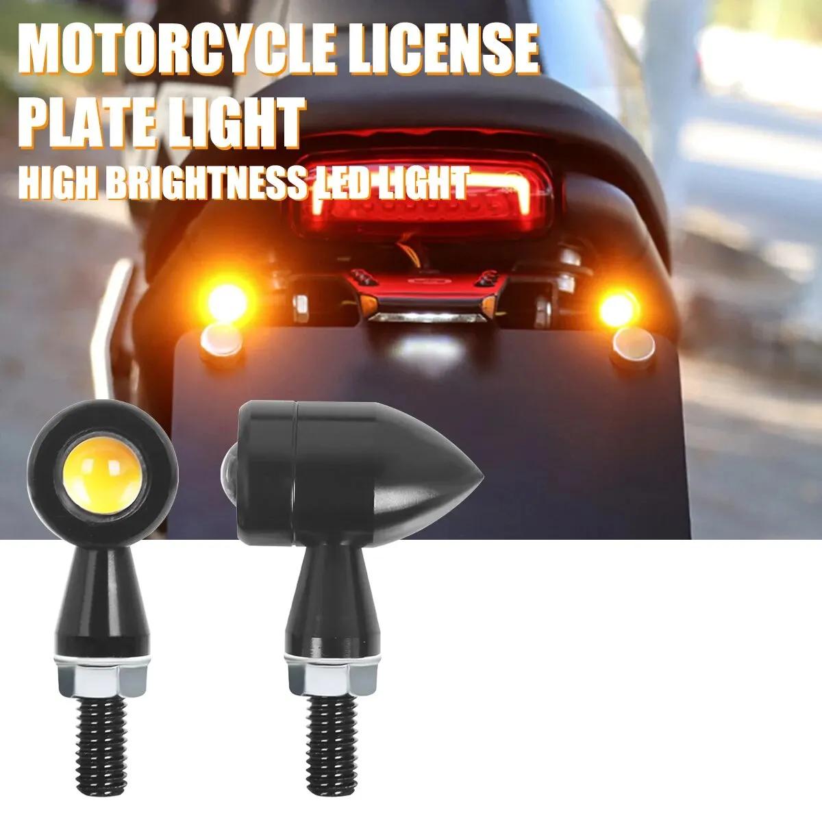 2 feux de plaque d'immatriculation LED Eagle Eye pour Moto, feu arrière jaune, accessoires de Moto,