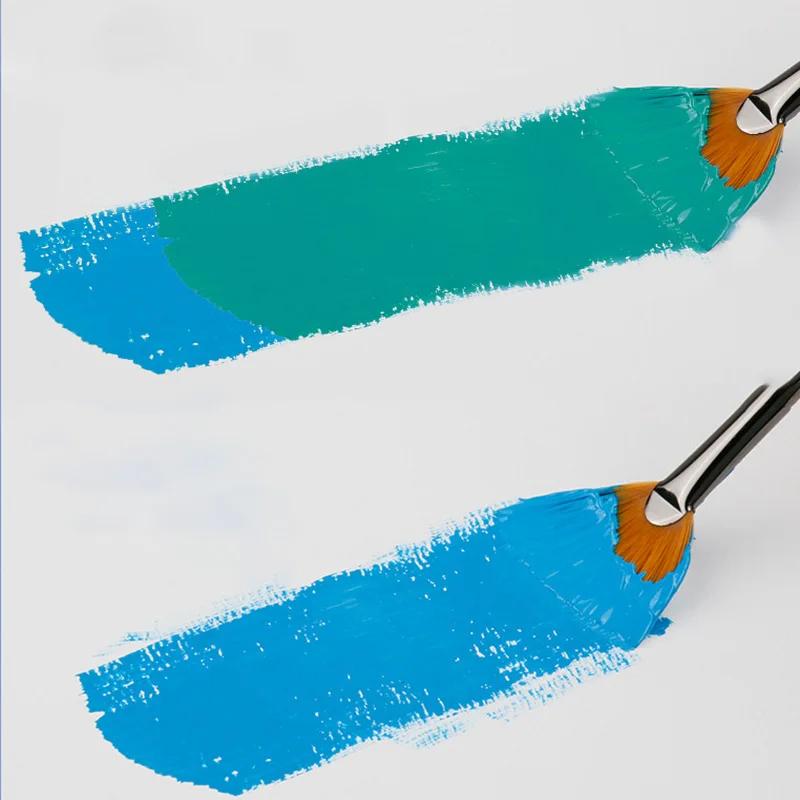 Brosse en forme d'éventail pour poterie, cheveux doux, bonne Absorption d'eau, bricolage, brosse de