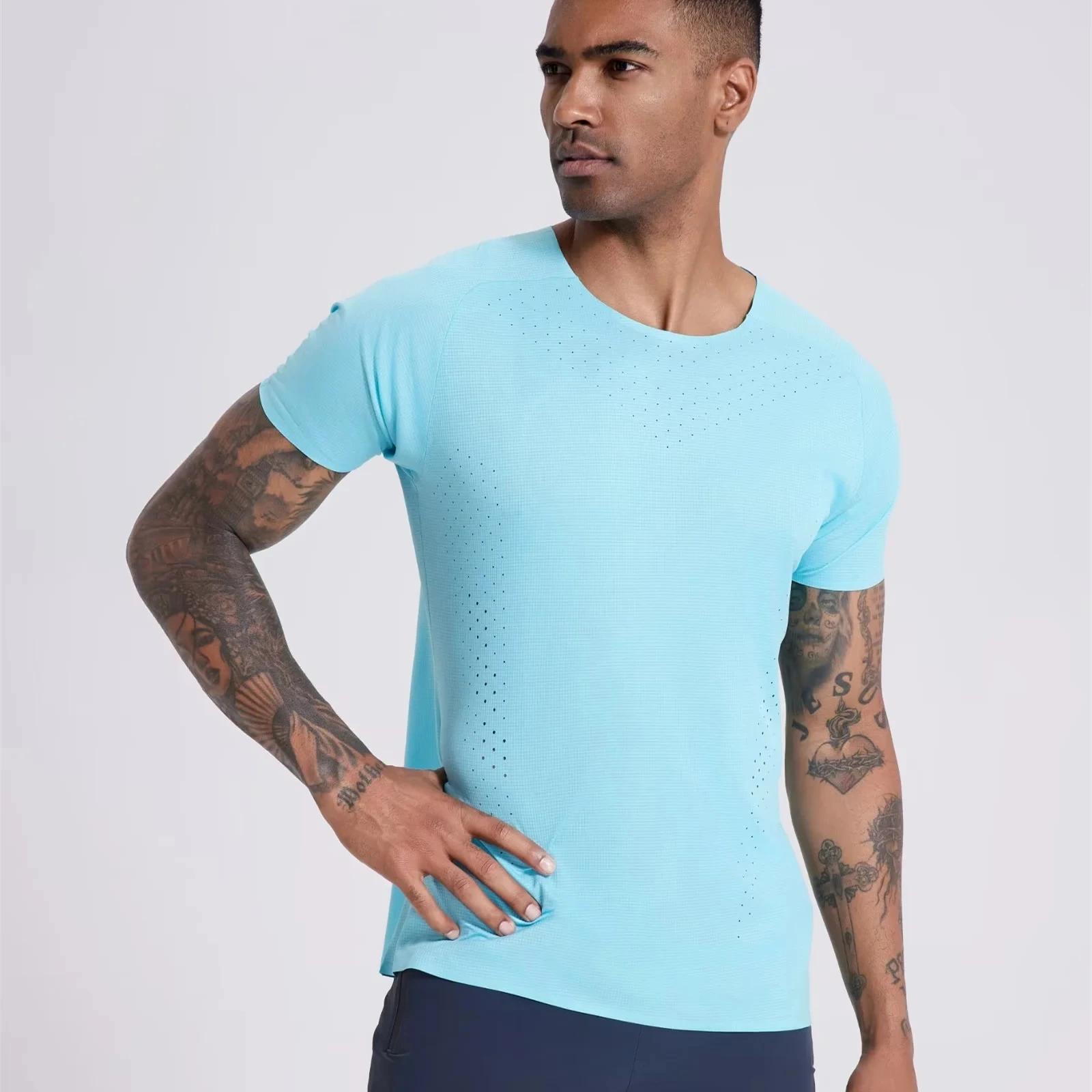 T-shirt respirant à manches courtes Urltra-Light 202 letics pour hommes, chemises de course, sport,