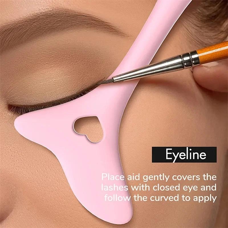 Pochoir Eyeliner multifonctionnel en Silicone, pointes d'ailes, aide au dessin, rouge à lèvres, aide