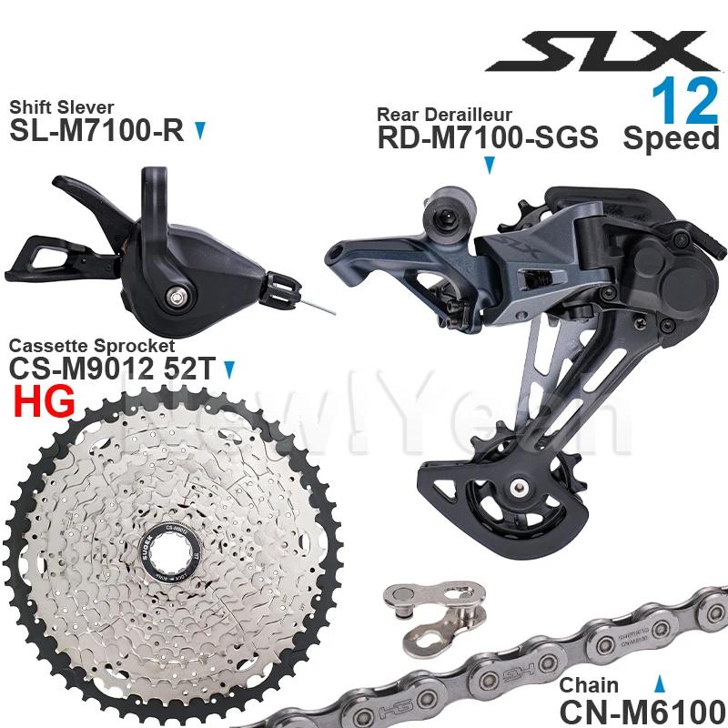 Groupe de vitesses SHIMANO SLX M7100 1x12 - Levier dérailleur arrière chaîne CN-M6100 cassette 11-50T/52T