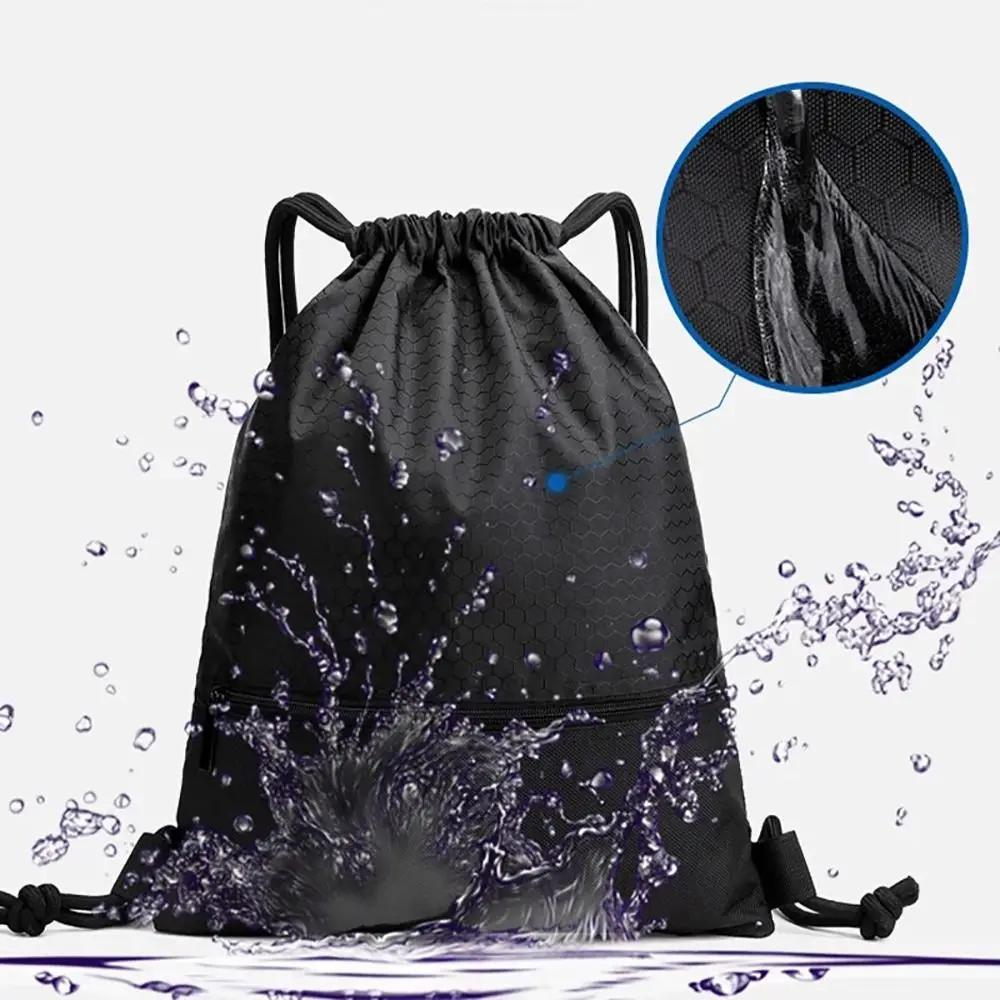 Sac à dos Oxford étanche pliable unisexe, sac à fermeture éclair, poche Wstring, rangement pour casq