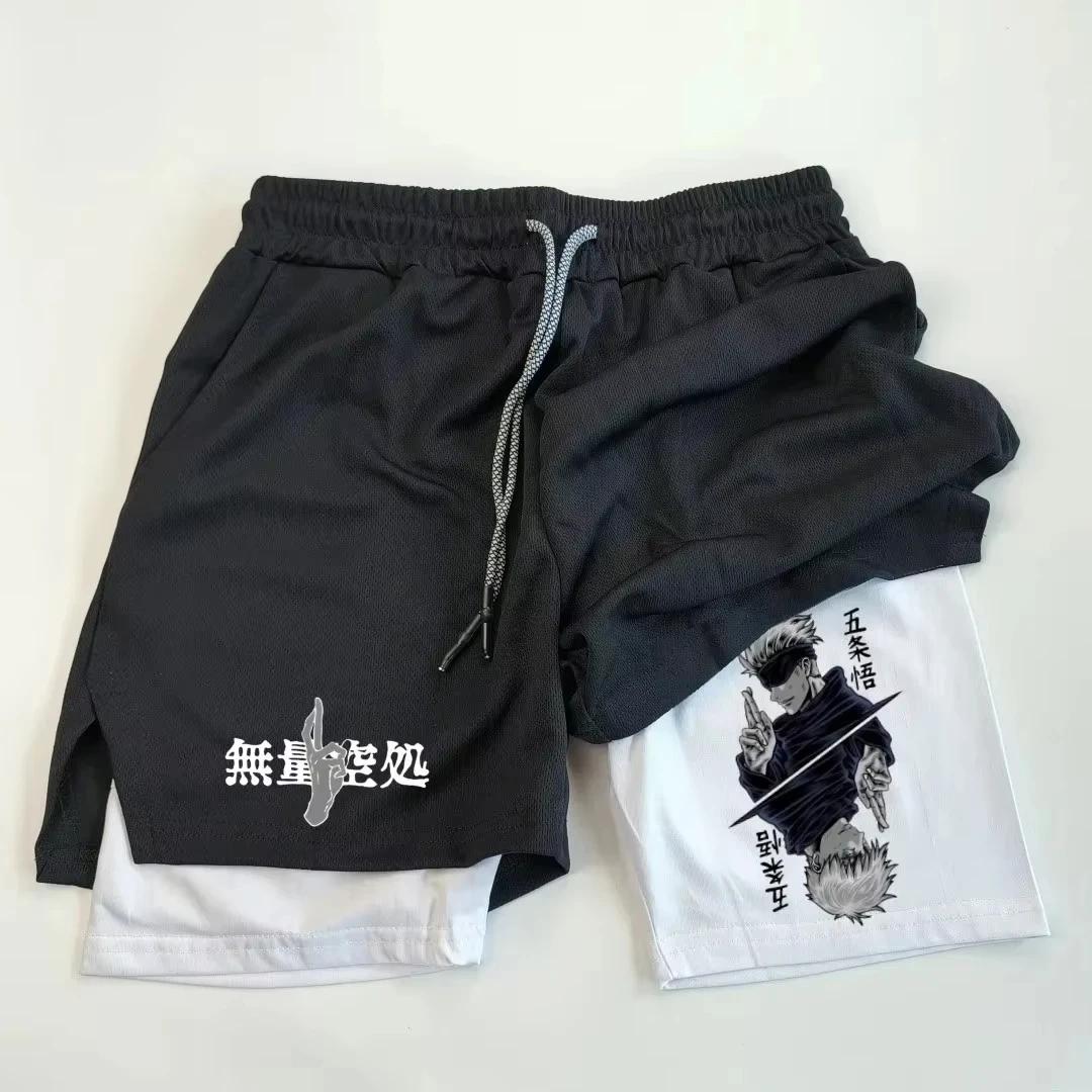 Short de sport à Double couverture, vêtements d'entraînement physique pour hommes, musculation Sho A