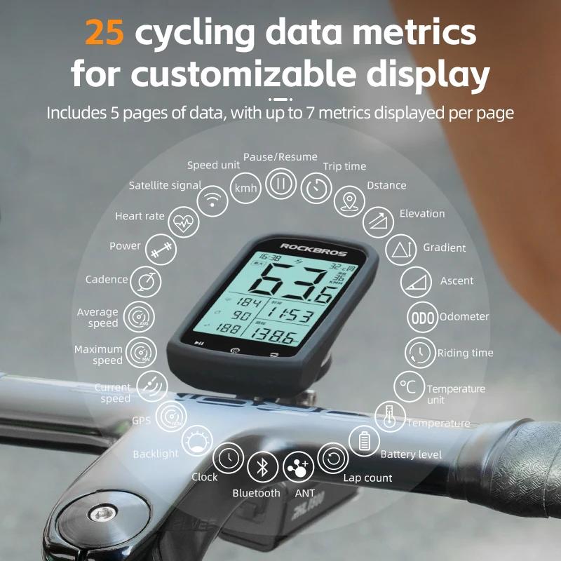 ROCKBROS GPS ordinateur de vélo capteurs de vitesse ordinateur de vélo vtt route type-c étanche capt