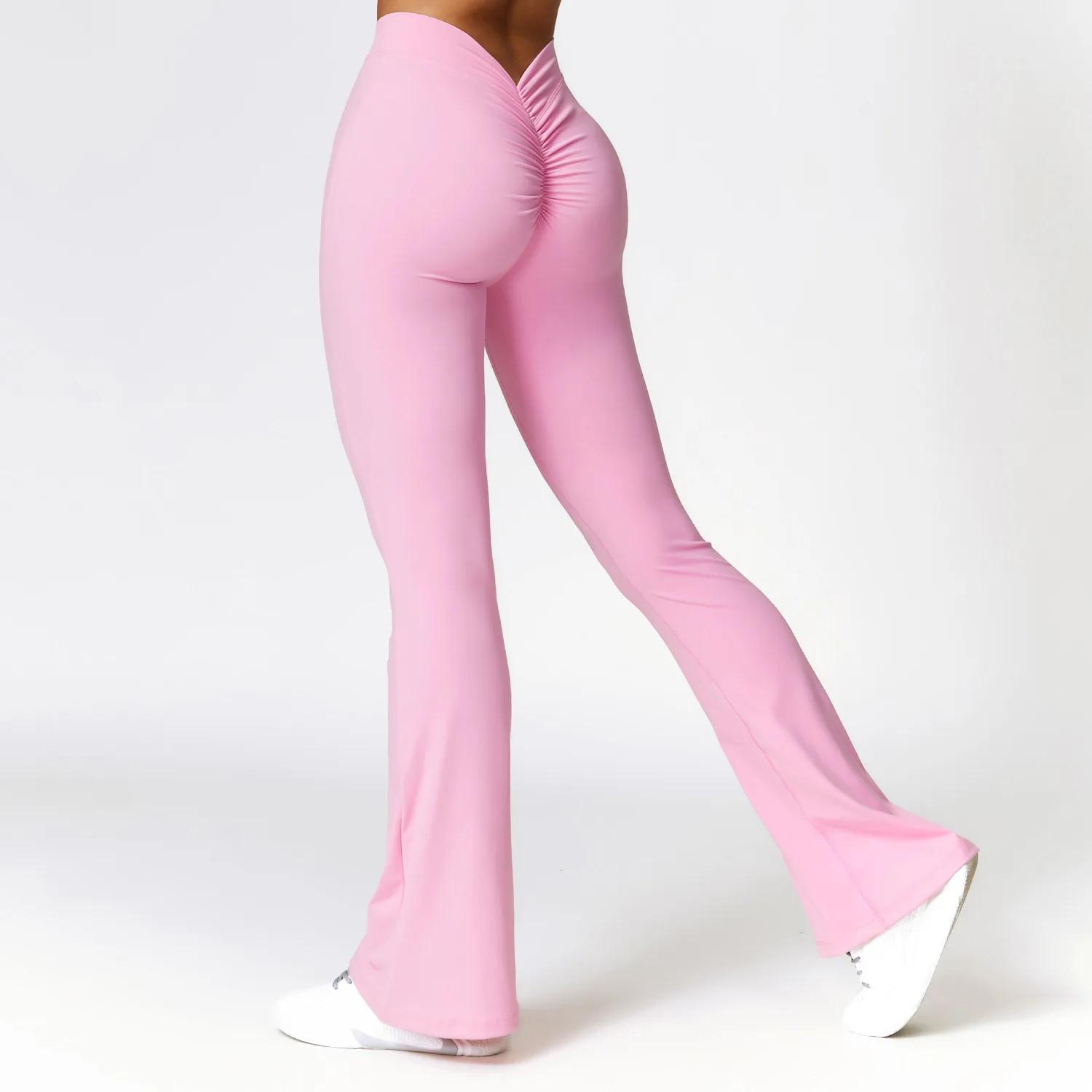 Femmes pantalons évasés Sport Leggings sans couture taille haute Yoga Leggings gymnastique entraînem