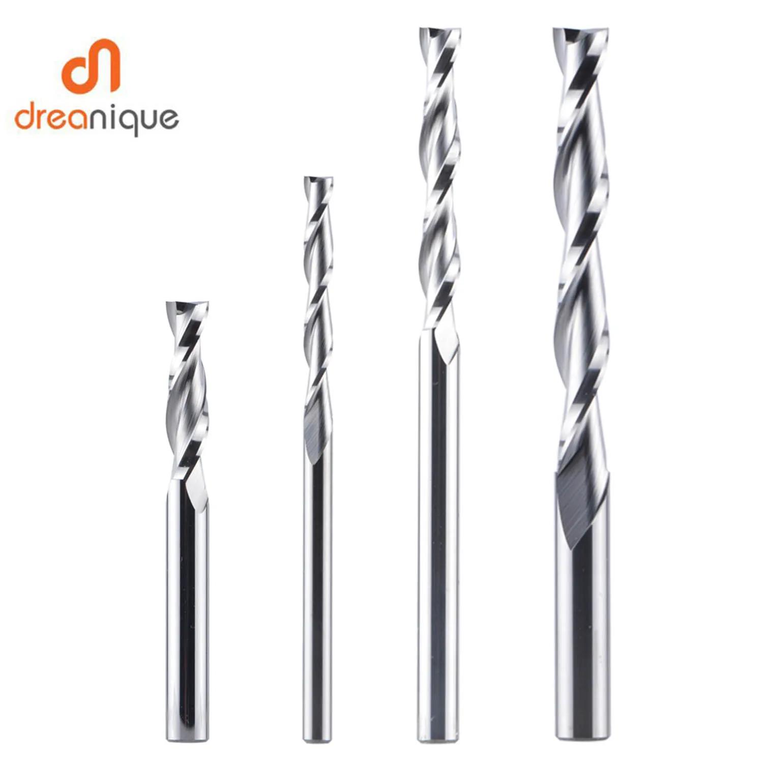 Dreanique-Fraise en carbure monobloc à 2 cannelures, fraise en bout en carbure, mèche de toupie en s