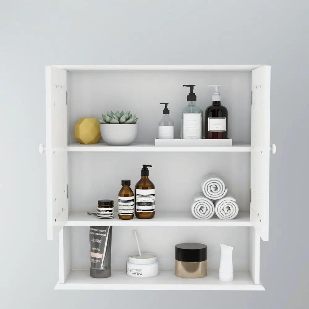 Dreamzon-Armoire HOWall avec portes et étagères à double miroir