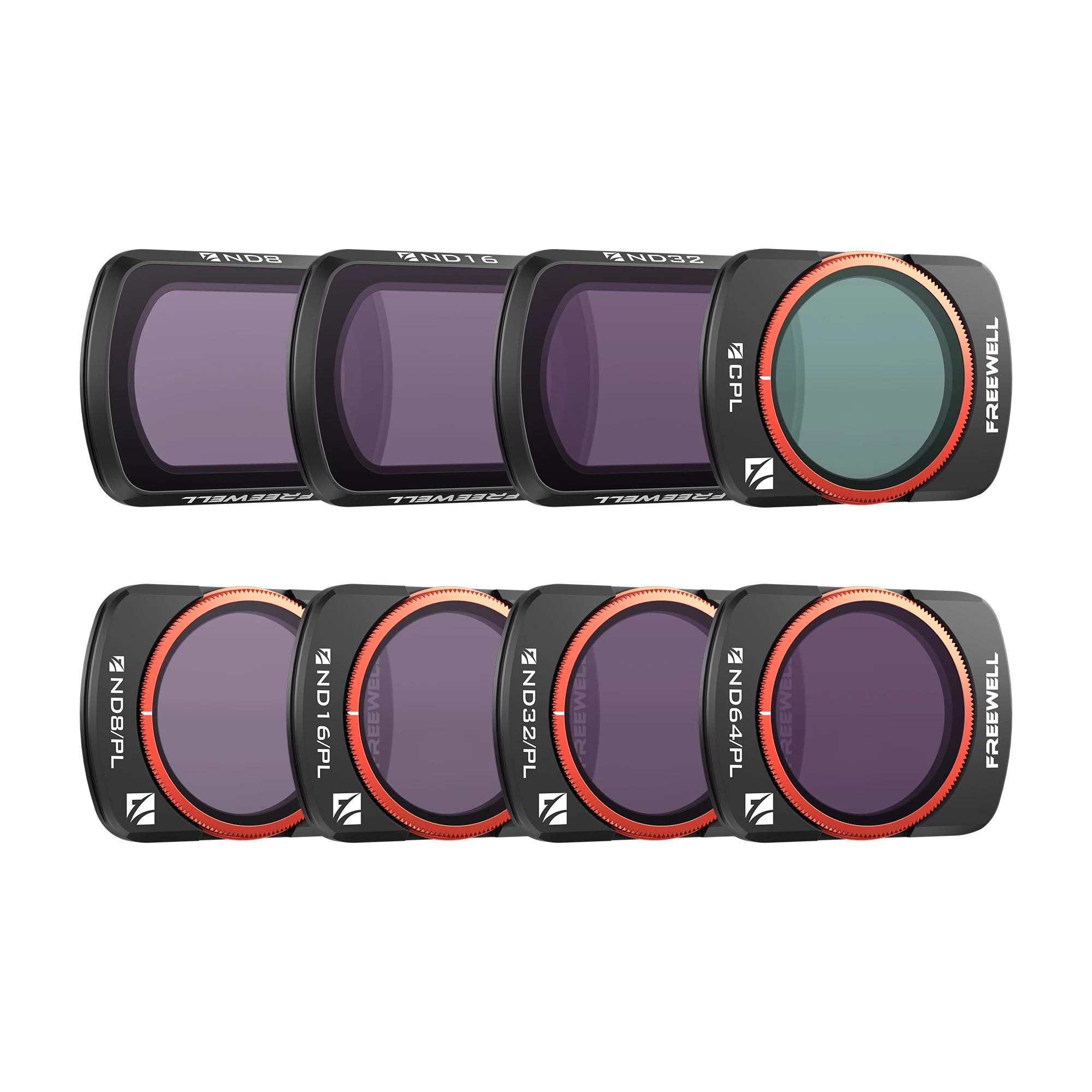 Kit de filtres pour caméra Freewell 8Pack ND/PL, ND, CPL pour DJI Osmo Pocket 3/Pocket 4, pour vos p