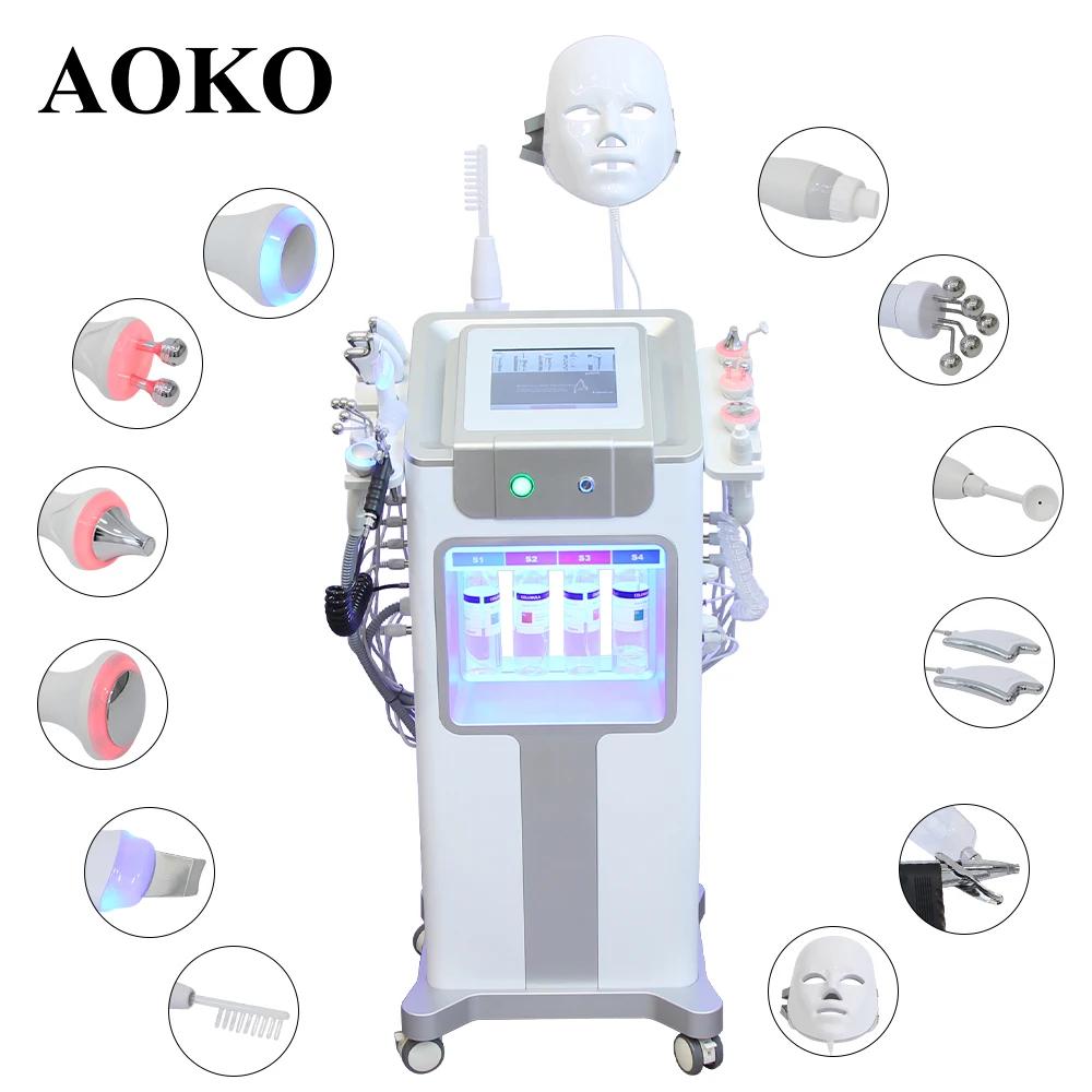 AOKO nouveau 12 IN1 Hydro Dermabrasion Aqua Peeling ultrasons soins du visage Injection d'oxygène ra