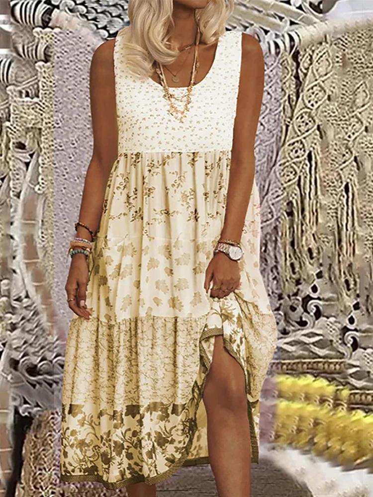 Robe d'été grande taille pour femmes, col de plage, fluide, robe de soirée imprimée, robes hawaïenne
