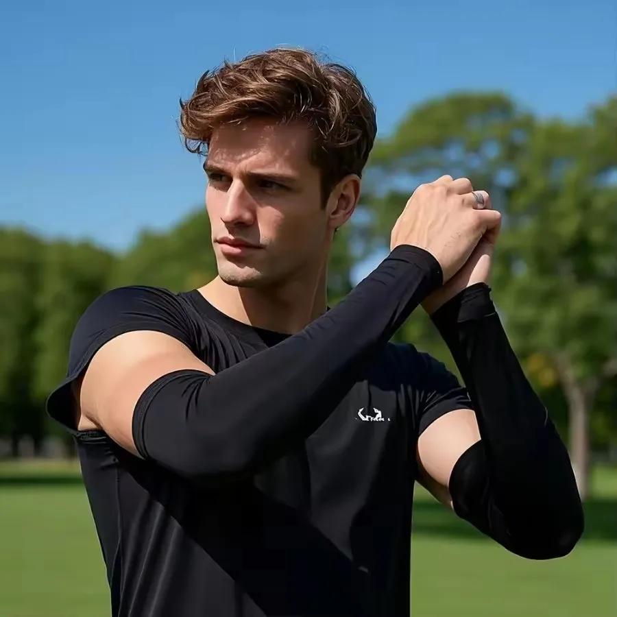 3 paires de manchons de bras unisexes en soie glacée pour la protection solaire d'été, activités de