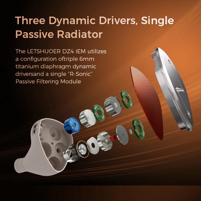 LETSHUOER DZ4 pilotes dynamiques triples Module de filtrage passif r-sonique unique moniteur intra-a