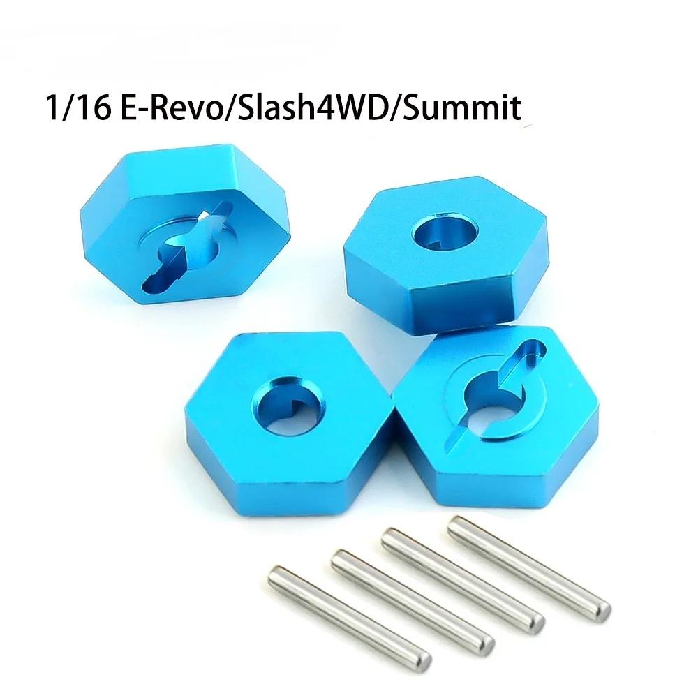 Moyeux hexagonaux de roue de mise à niveau de voiture RC 1/16, 12mm, avec broches d'essieu, pour Tra