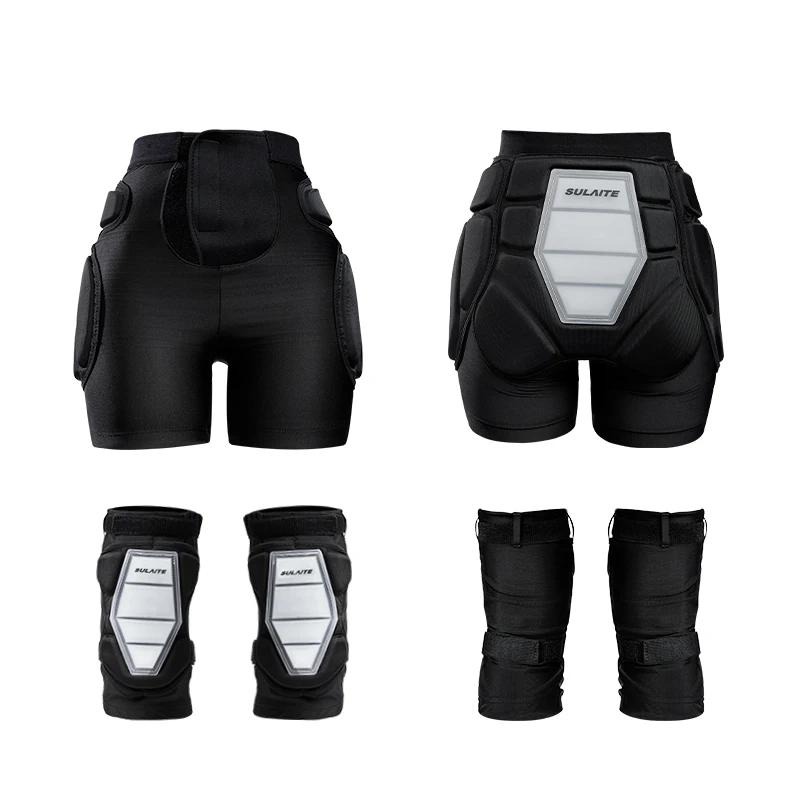 Short de protection rembourré 3D avec genouillères - Équipement en Silicone EVA pour cyclisme et sports d'hiver