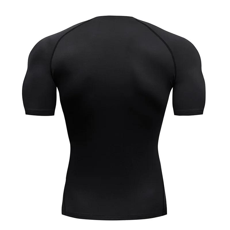 T-Shirt d'été à manches courtes pour hommes, chemise de course, vêtements de sport à Compression, ha