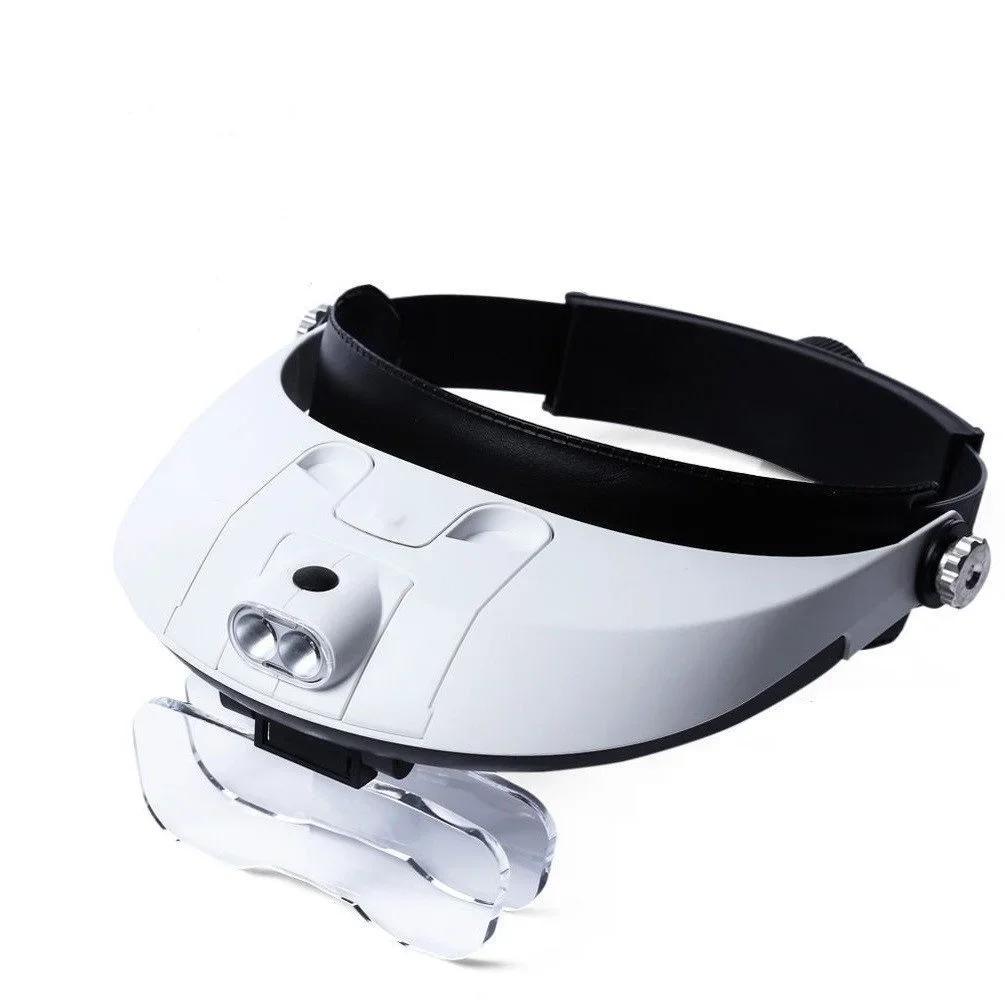 Loupe bandeau lunettes à souder lampe à LED Loupe lumineuse lampe frontale détachable Loupe à souder