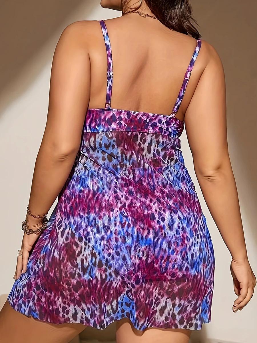 Maillot de bain léopard 2 pièces pour femme, tankini 2026, grande taille, imprimé, pour la plage, 4X