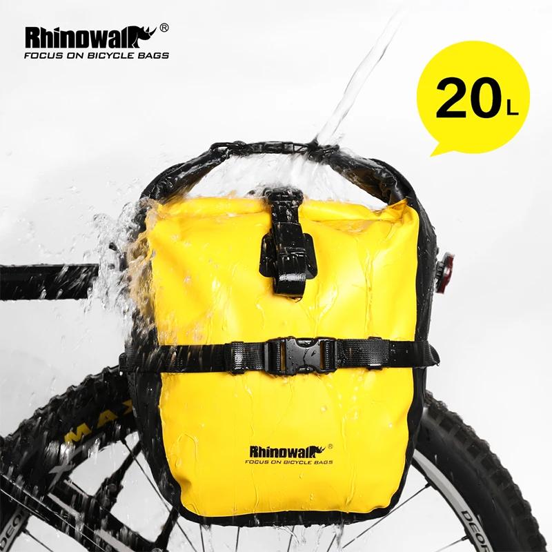 Rhinowalk 7L-15L vélo sacoche 100% étanche avant support sac arrière vélo porte-bagages cyclisme Bag