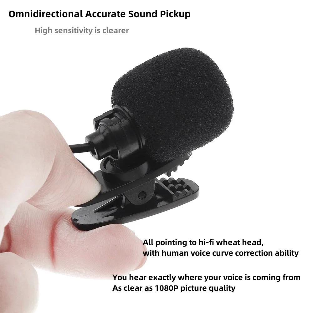 MC01A Portable externe 3.5mm mains libres Mini collier filaire pince revers Lavalier Microphone pour