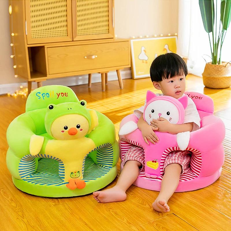 Housse de chaise d'assise pour bébé, housse de canapé en peluche en forme d'animal mignon, coussin d