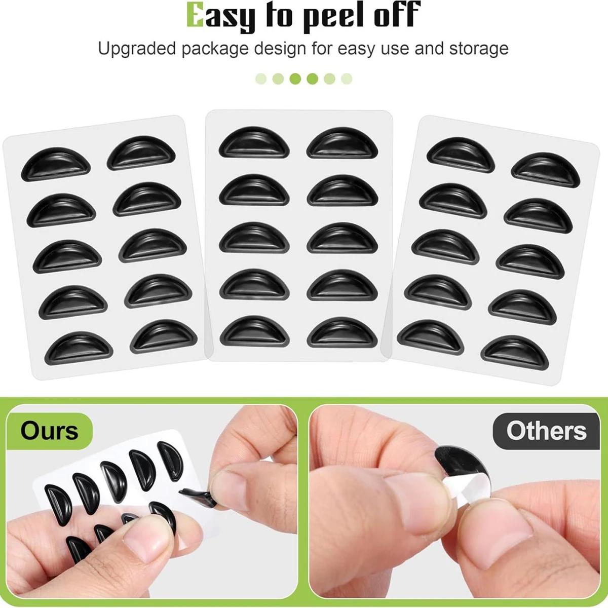 5/10 paires de plaquettes nasales antidérapantes Super collantes pour lunettes, en Silicone souple,