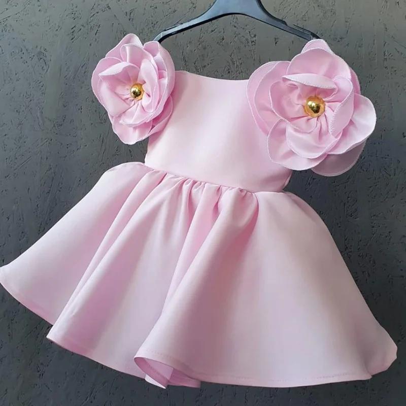Robe à fleurs pour filles, nouvelle mode, robe de baptême pour fête d'anniversaire de 1er an, Costum