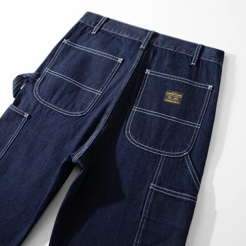 OKONKWO Original Denim travailleurs ferroviaires pantalon Amikaki Multi poche rayé travail long en p