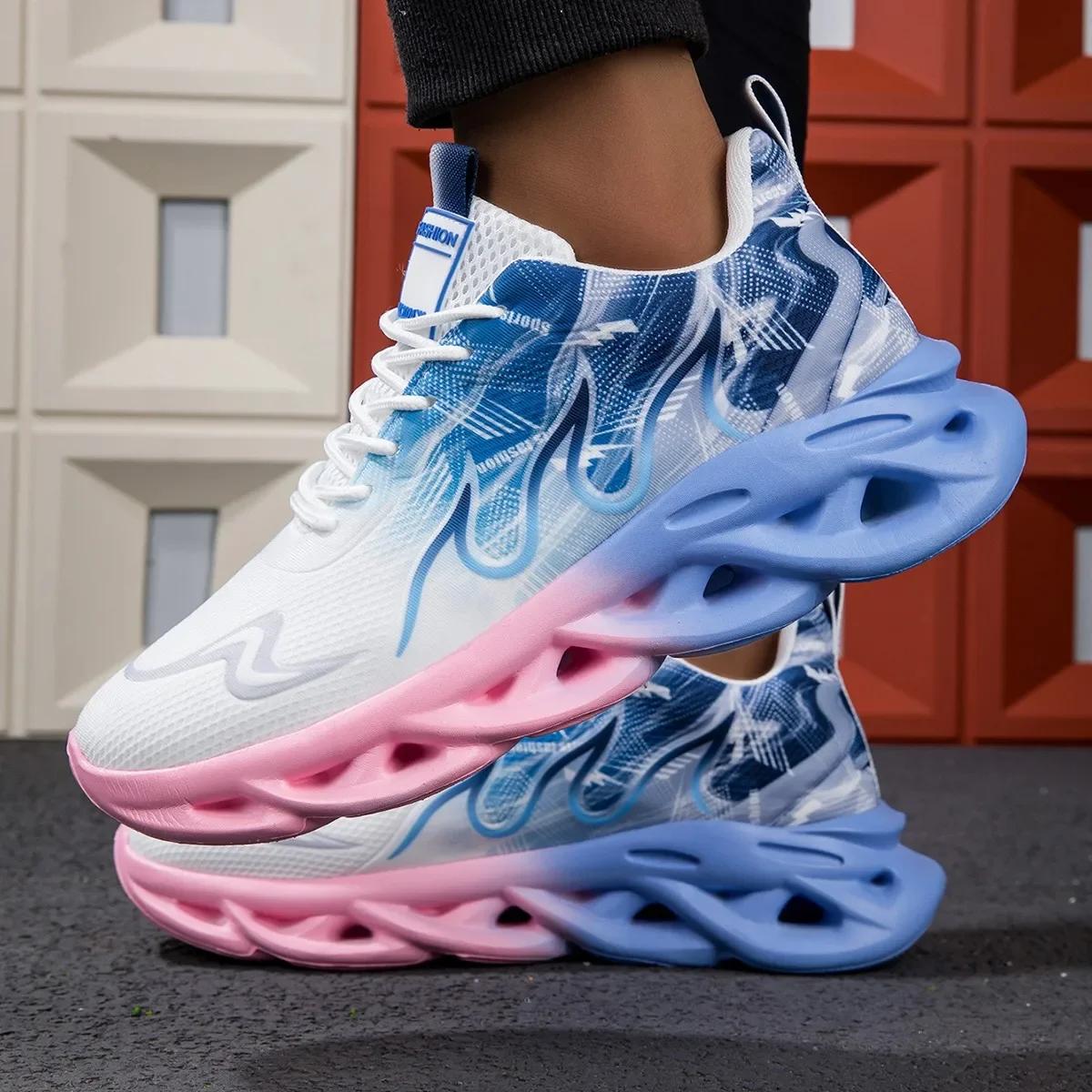 Chaussures de Course Légères en Maille Respirante pour Homme et Femme, Baskets Confortables Plates e
