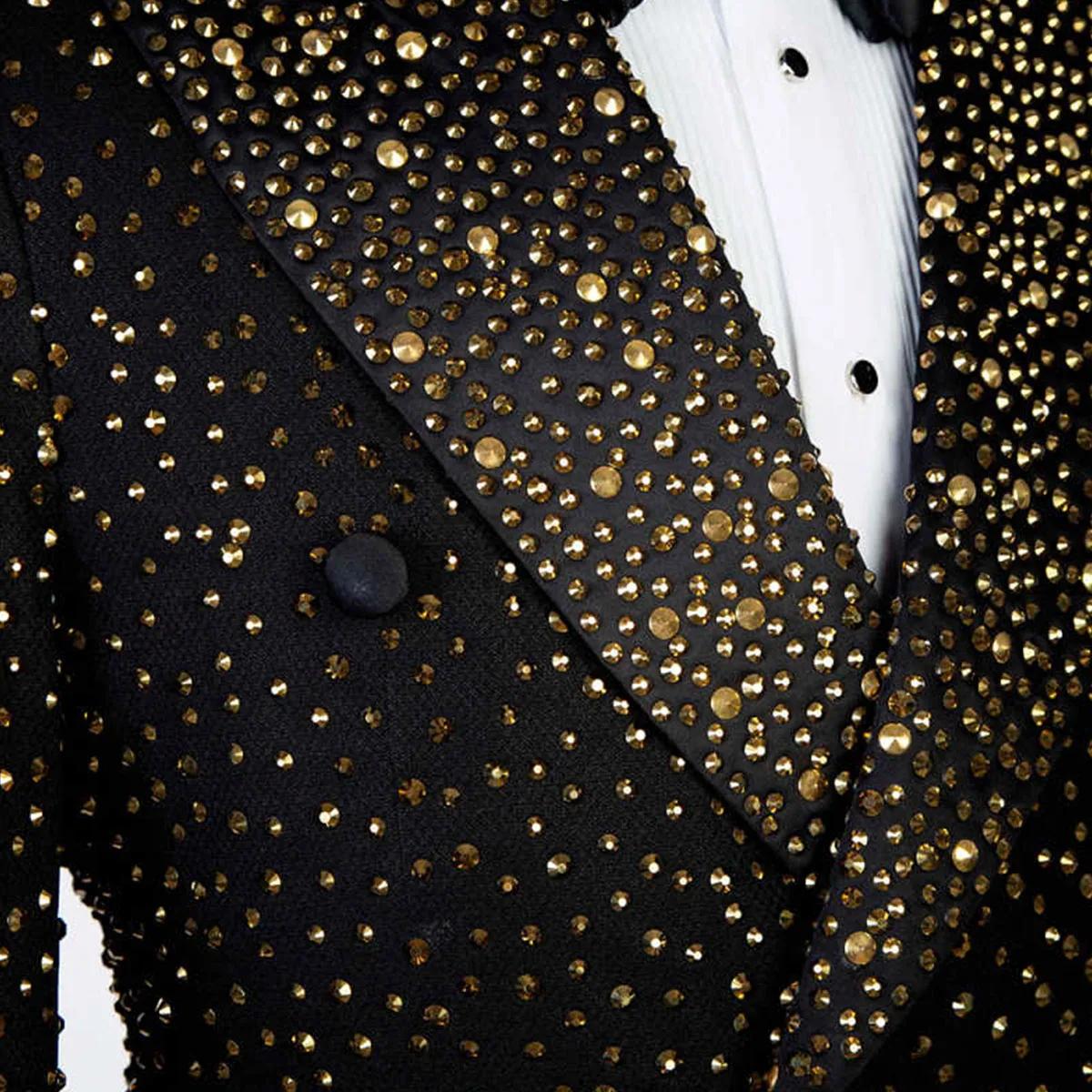 Costume de smoking de luxe pour homme, orné de perles et de diamants, 1 pièce, formel, pour mariage,