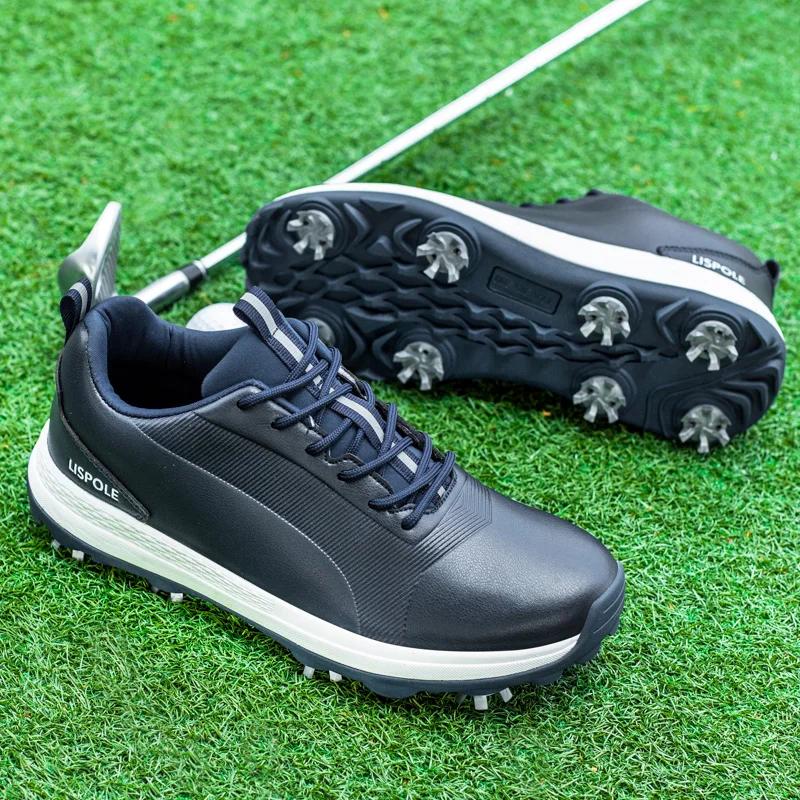 Chaussures de golf homme Lersure imperméables à pointes antidérapantes professionnelles