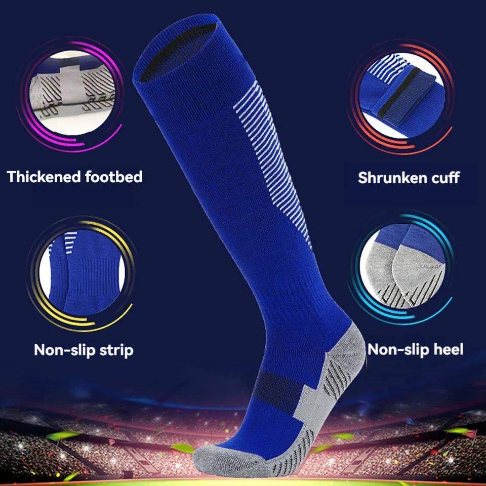 Chaussettes football baseball Loogdeel adultes enfants genou coton Spandex sport longues