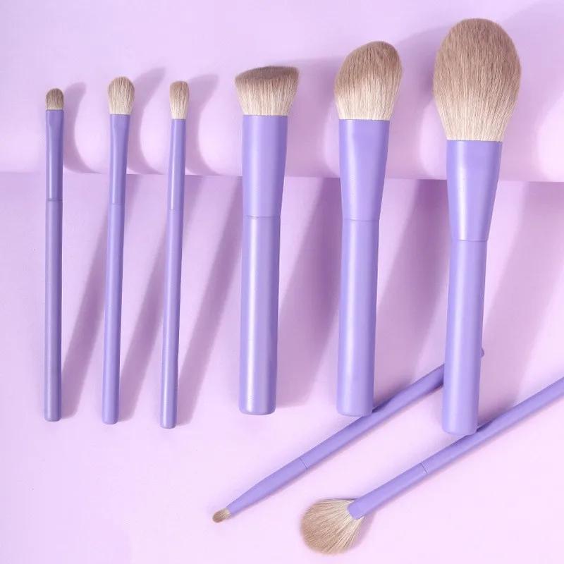 Ensemble de pinceaux de maquillage en cheveux synthétiques, pinceau végétalien, outil de beauté pour