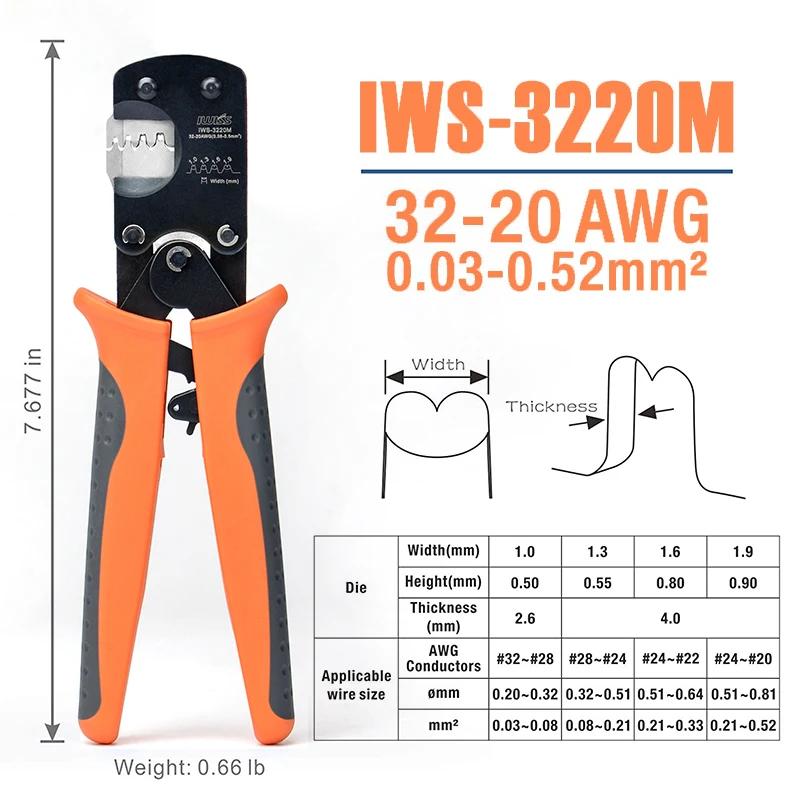 Pince à sertir IWS-3220, outils de sertissage manuels IWISS, convient à Molex CLIK-Mate,Molex PicoBl