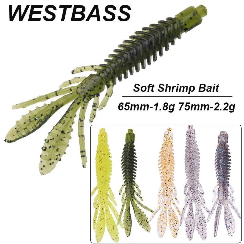 WESTBASS 5 pièces appâts de larve souples 1.8g-2.2g leurres de pêche aux crevettes en Silicone appât