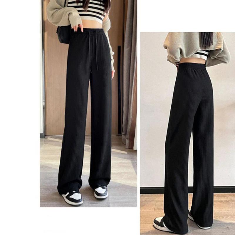 2025 été nouveau bulle lait bouffée nuage pantalon femmes taille haute drapé étroit droit pantalons